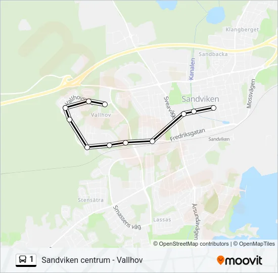 1 Bus Line Map