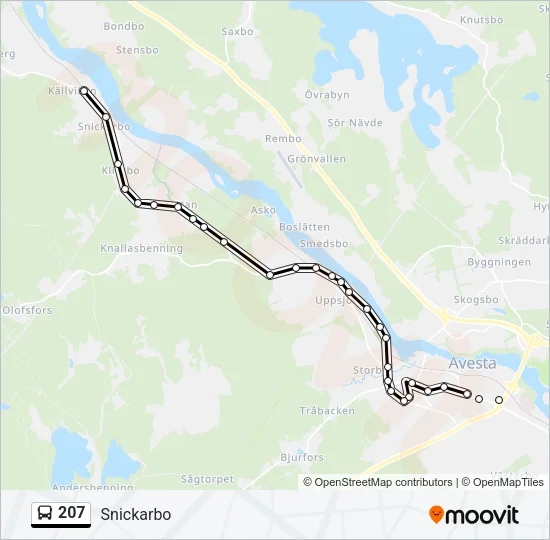 207 Bus Line Map