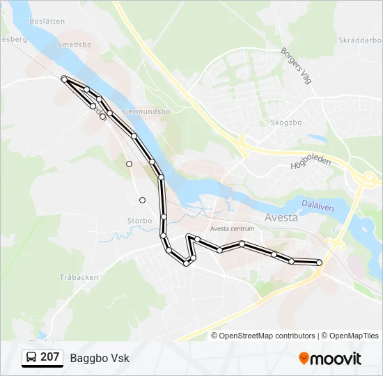 207 Bus Line Map