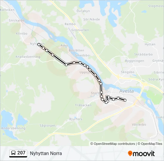207 Bus Line Map
