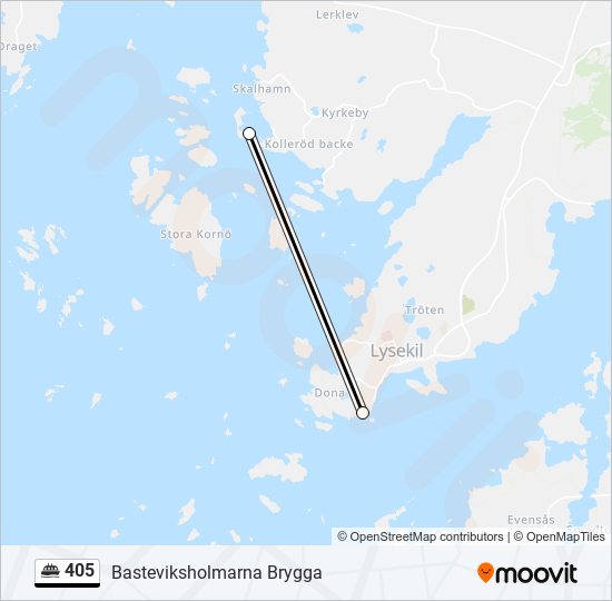 405 färja Linje karta