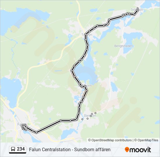 234 bus Line Map