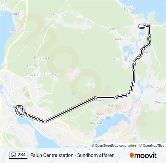 234 Bus Line Map