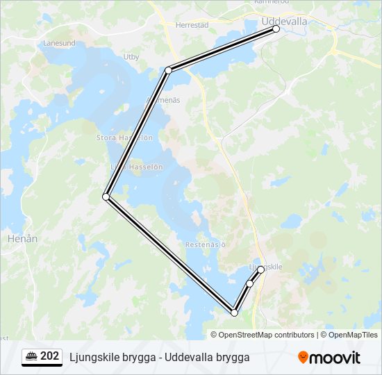 202 färja Linje karta