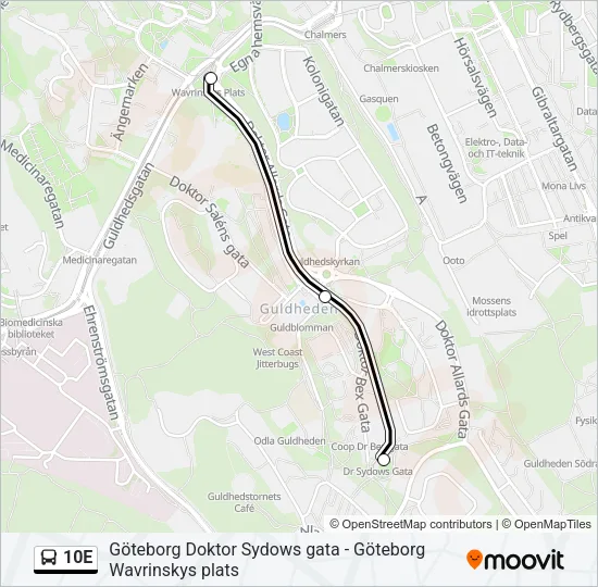 10E Bus Line Map