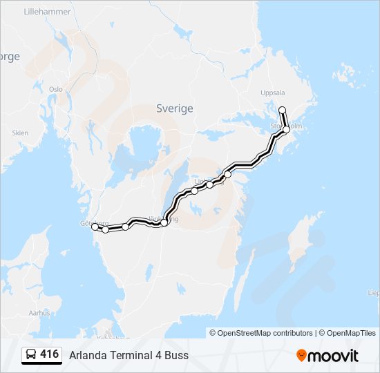 416 bus Line Map