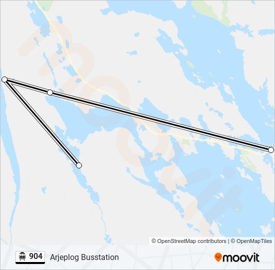 904 spårvagn Linje karta