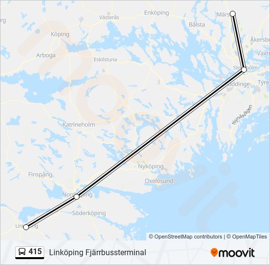 415 bus Line Map