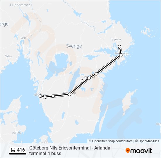 416 bus Line Map