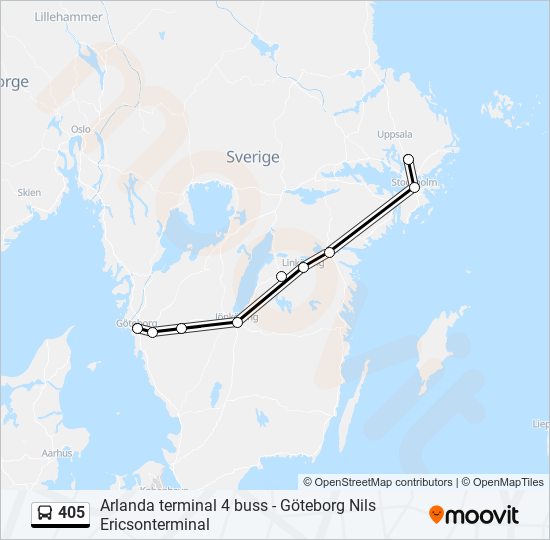 405 bus Line Map