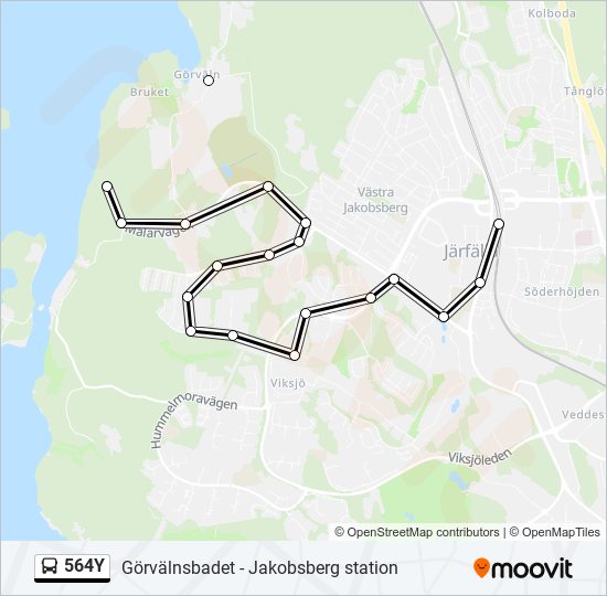 564Y bus Line Map