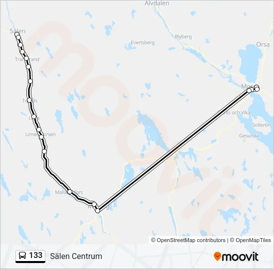 133 Bus Line Map