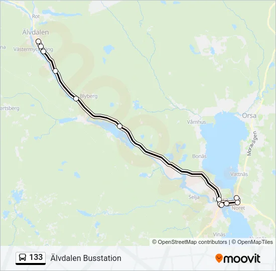 133 Bus Line Map