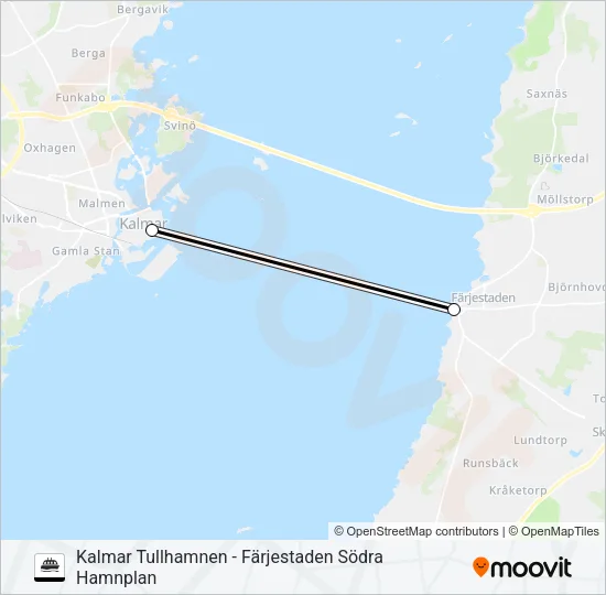 KALMAR TULLHAMNEN - FÄRJESTADEN SÖDRA HAMNPLAN Ferry Line Map