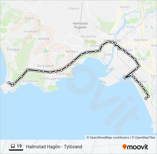 19 Bus Line Map