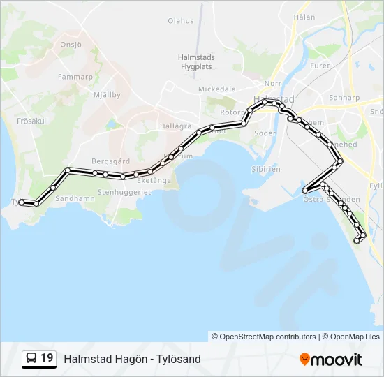 19 Bus Line Map