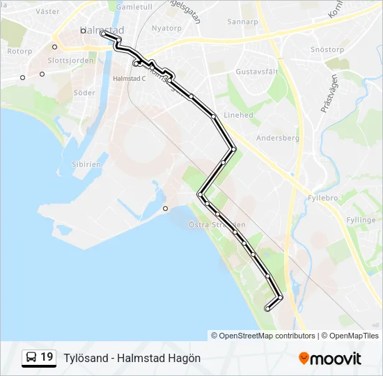 19 Bus Line Map