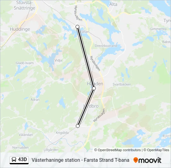 43D Bus Line Map