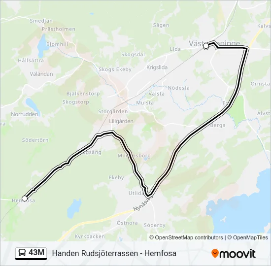 43M Bus Line Map