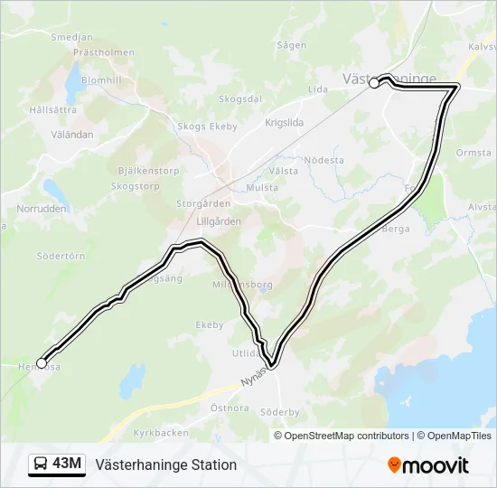 43M Bus Line Map