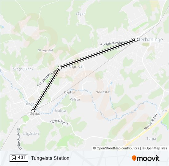 43T bus Line Map