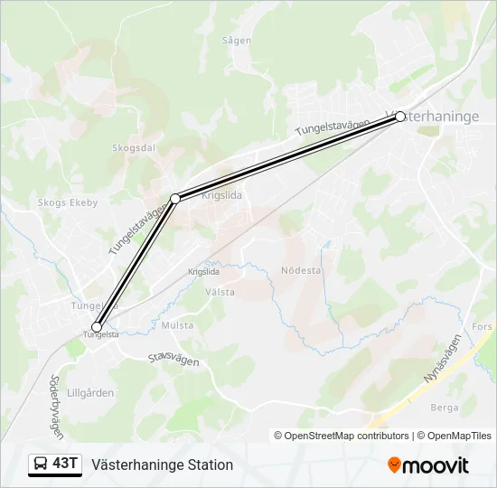 43T Bus Line Map
