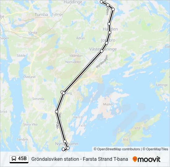 45B Bus Line Map