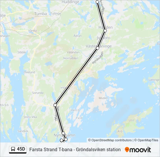 45D Bus Line Map