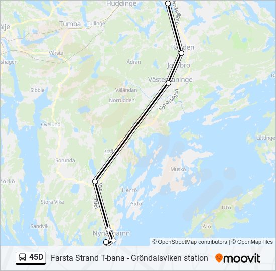 45D bus Line Map