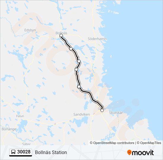 30028 bus Line Map