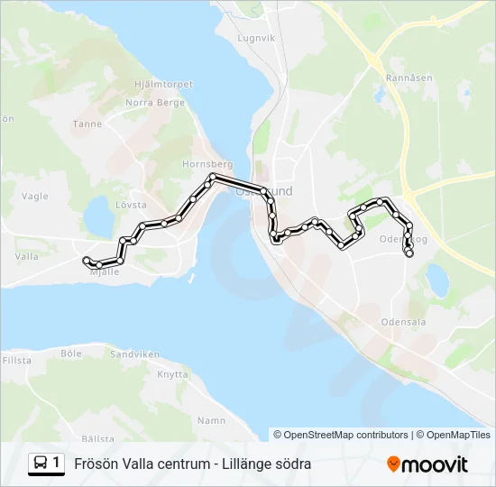 1 Bus Line Map
