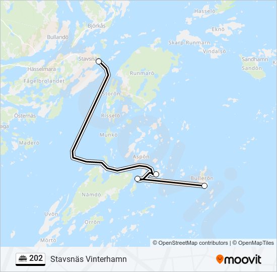 202 färja Linje karta