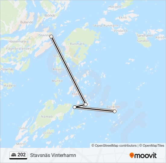 202 färja Linje karta