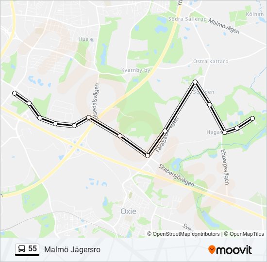 55 Route: Schedules, Stops & Maps - Malmö Jägersro (Updated)