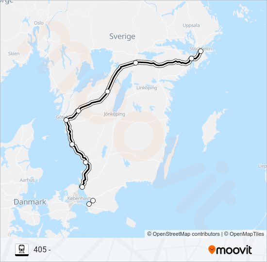 HALLSBERG STATION - MALMÖ CENTRALSTATION train Line Map