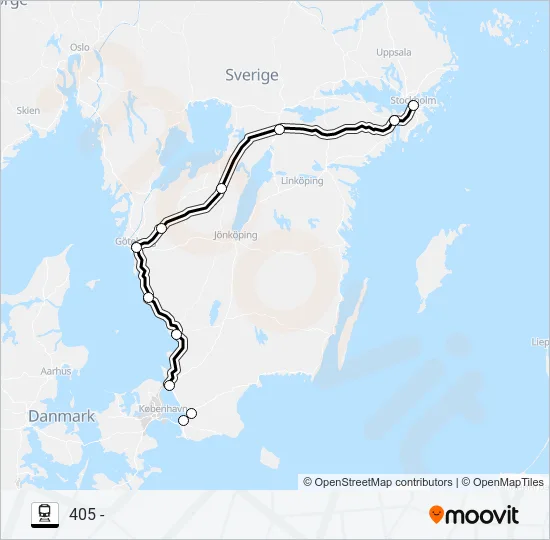 HALLSBERG STATION - MALMÖ CENTRALSTATION Train Line Map