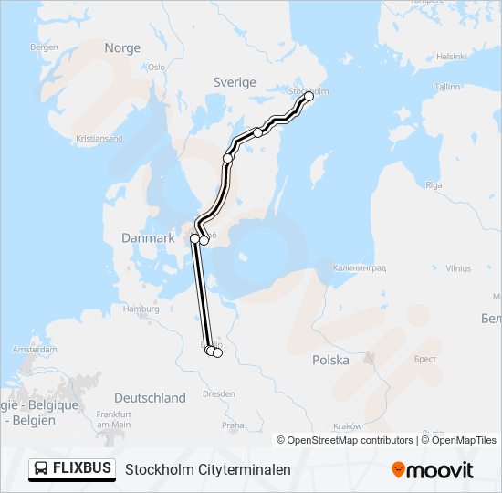 FLIXBUS  Linje karta