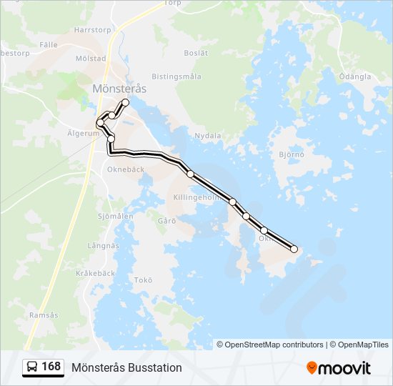 168 bus Line Map