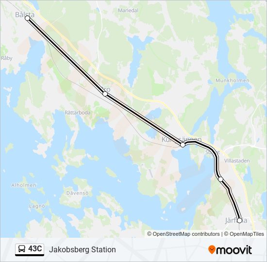 43C bus Line Map