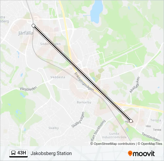 43H Bus Line Map