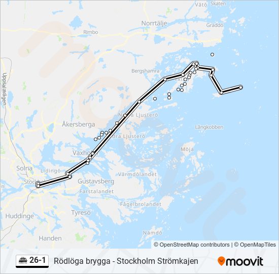 26-1 färja Linje karta