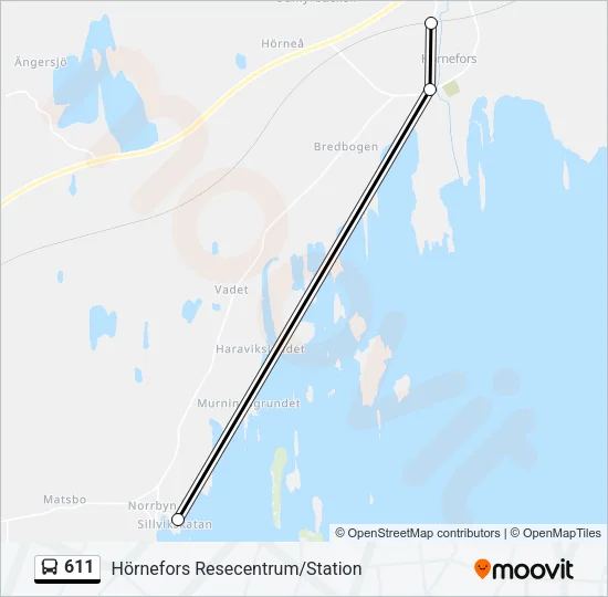 611 Bus Line Map