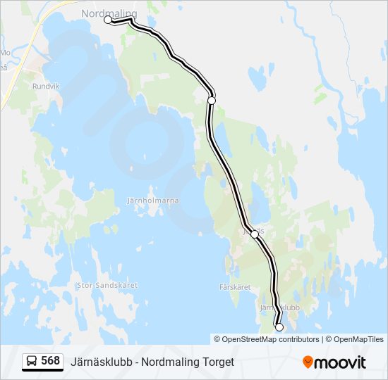 568 bus Line Map