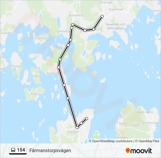 154 Bus Line Map