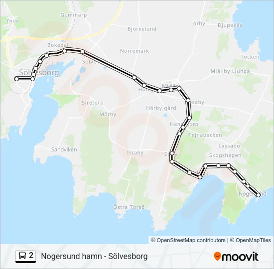 2 Bus Line Map