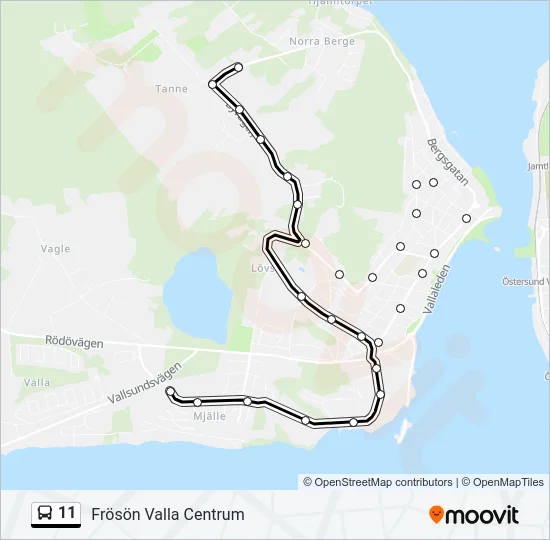 11 Bus Line Map