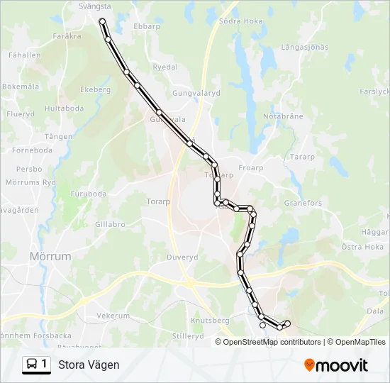 1 Bus Line Map