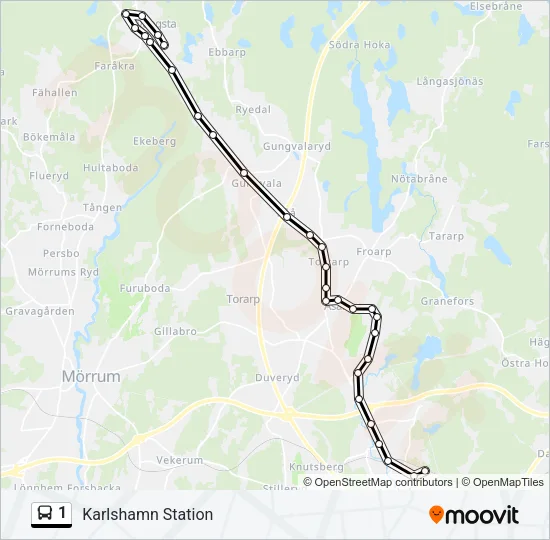1 Bus Line Map