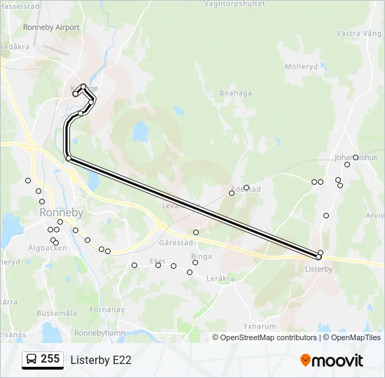 255 Bus Line Map