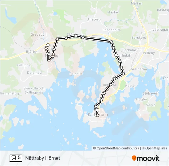 5 Bus Line Map